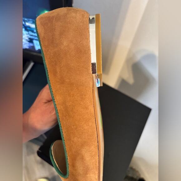 Rara Avis Tan Suede Loafers with Colorful Bird Embroidery 8.5 wide - Picture 3 of 6